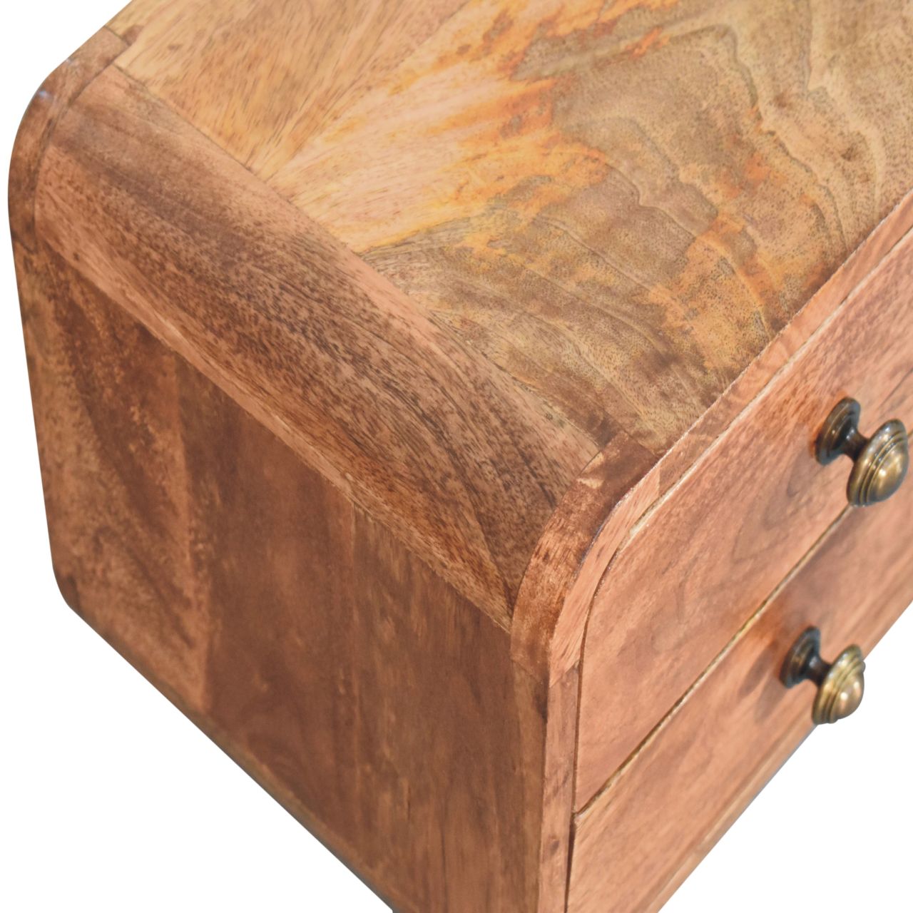 Mini Curved Wall Mounted Bedside, Honey Caramel