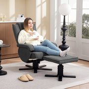 Recliner Chair, 360° Rotating, Adjustable Backrest, Reclining, Rocking, Velvet-Look, Dark Grey