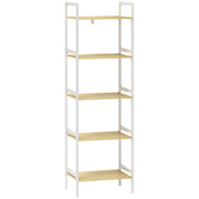 Shelf Storage Unit, Five-Tier Adjustable Bamboo