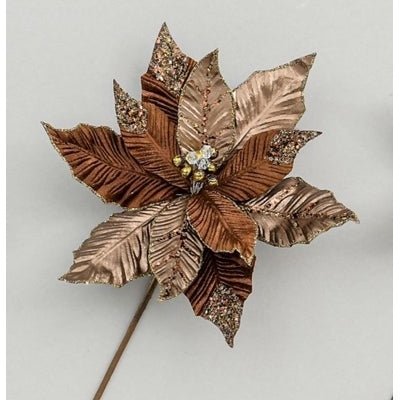 48cm Velvet/Plastic Poinsettia - Rathwood Store