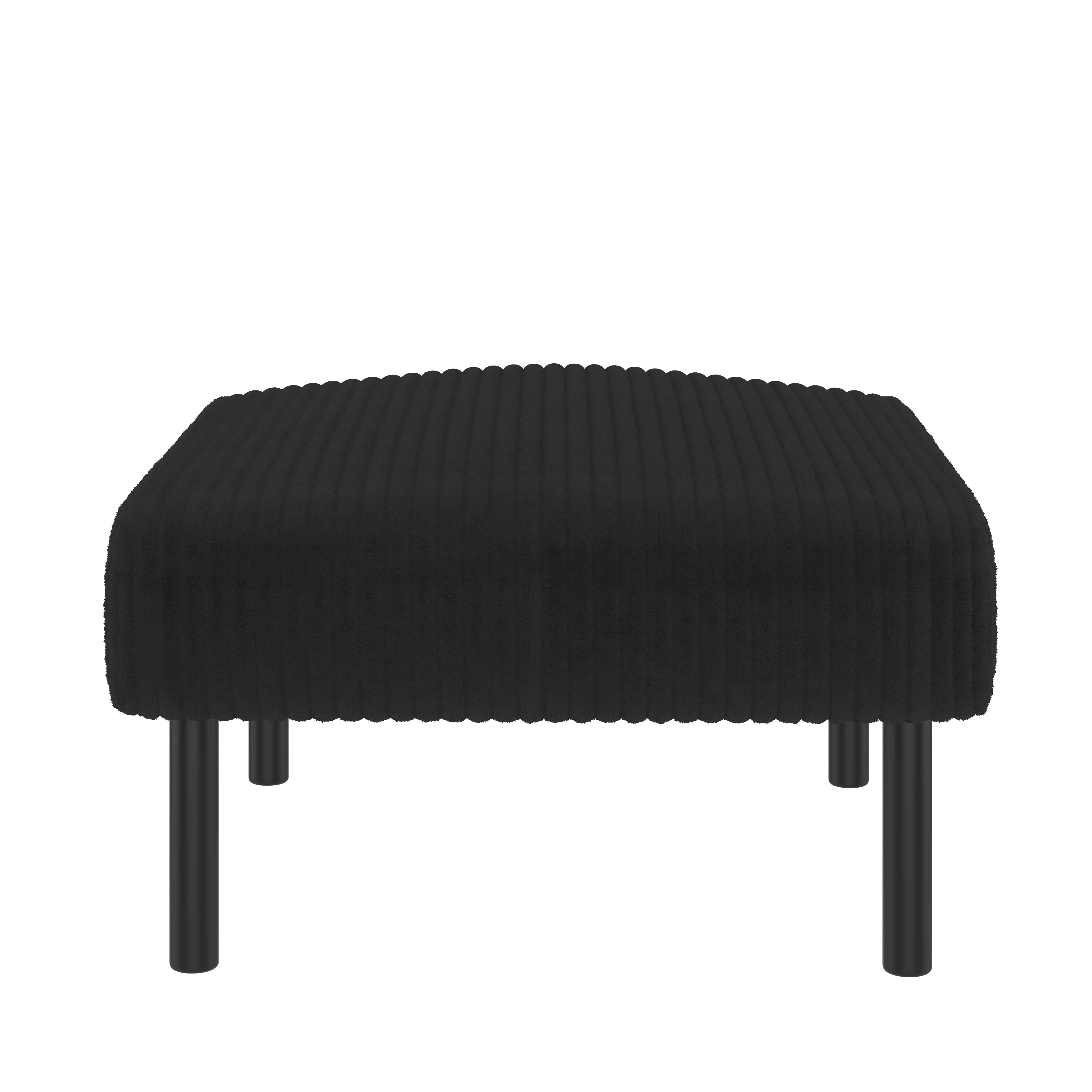 Premium Corduroy Stool with Metal Frame – Super-Soft Velour Cover