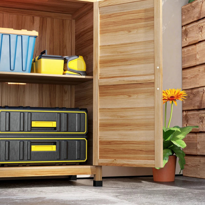 Garden Cabinet Internal Shelf Workbench 79x43x92cm - Wood Color