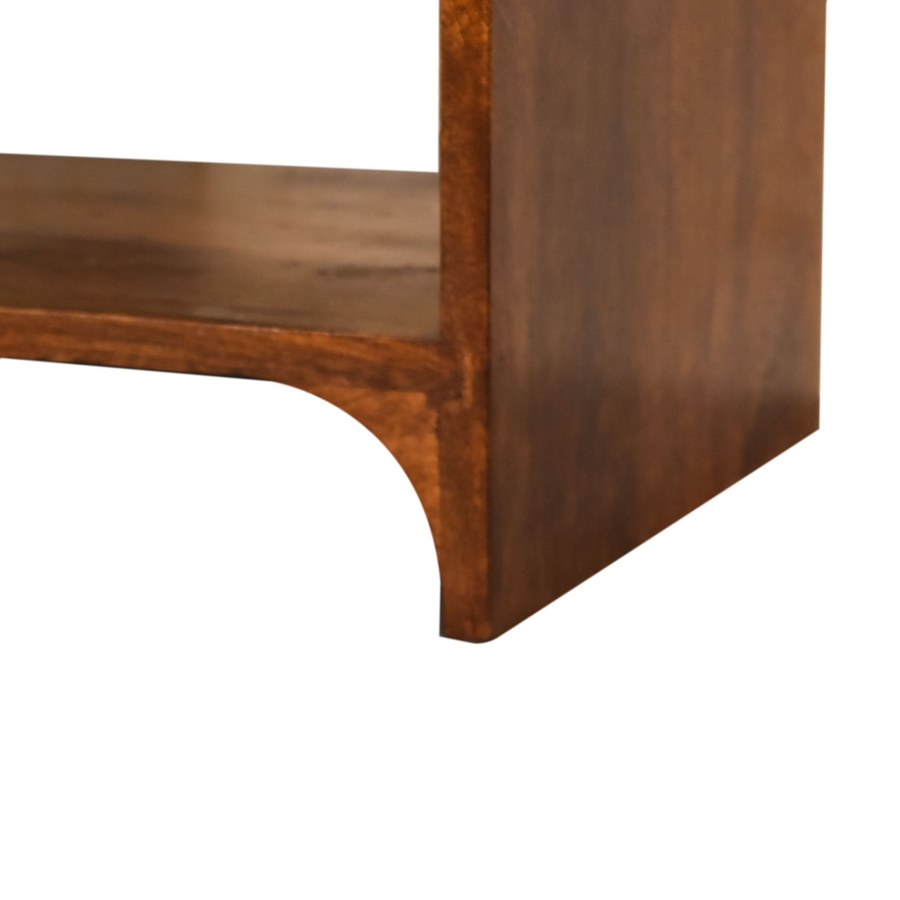 Newton Bedside, 1 Drawer Open Shelf, Solid Wood Dark Brown