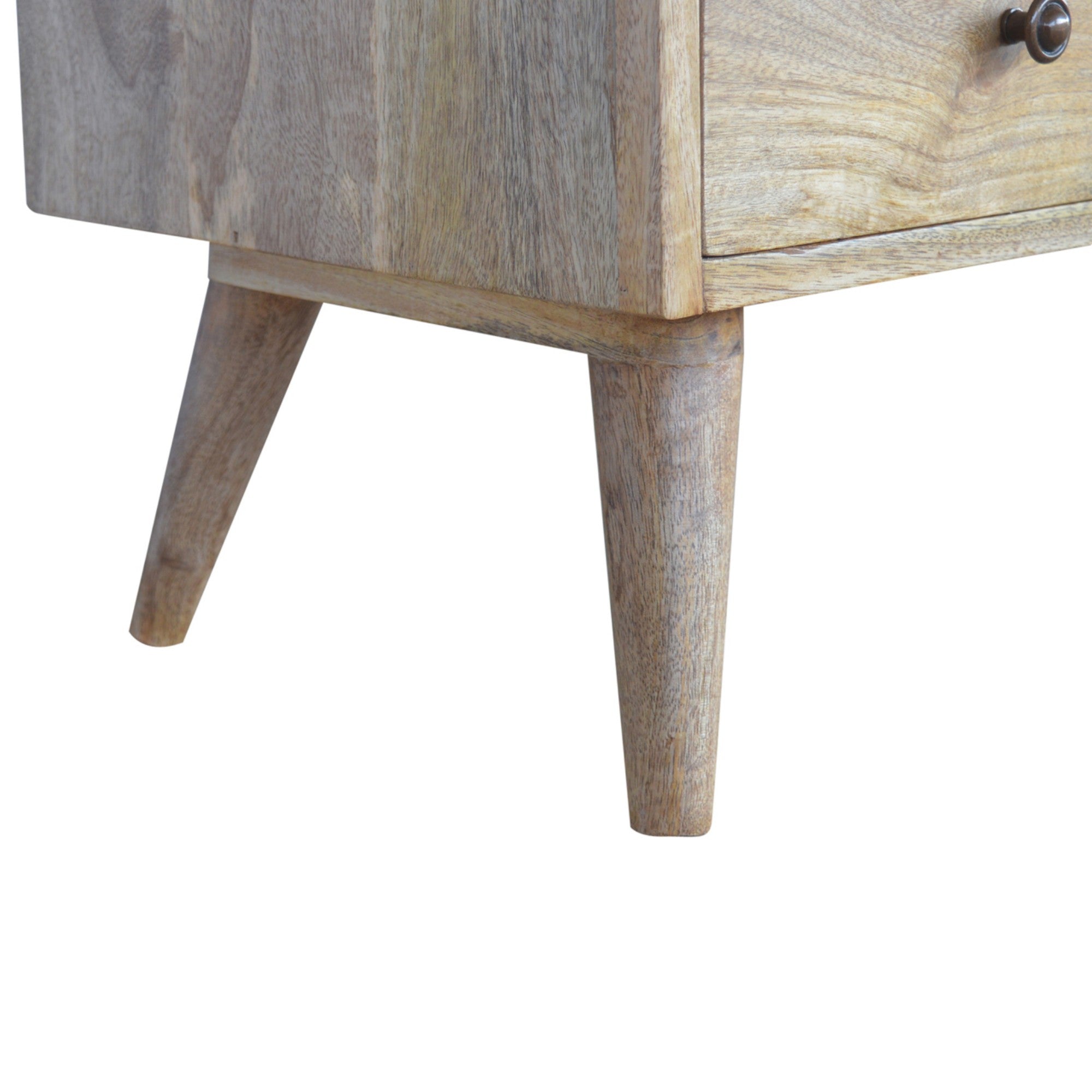 Solid Wood Nordic Entertainment Unit, 4 Drawers 2 Open Slots, Beige