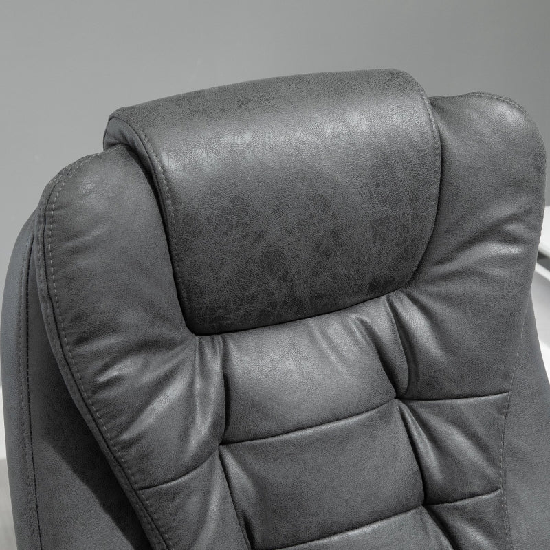 Vinsetto Office Chair, Massage, Heat, Ergonomic, Footrest, Polyester, Grey