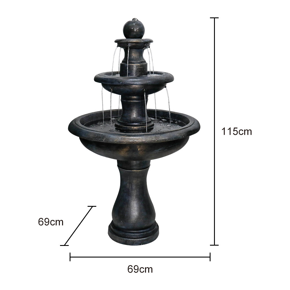 Fountain 115cm High Modern Outdoor Electric Pump, Concrete