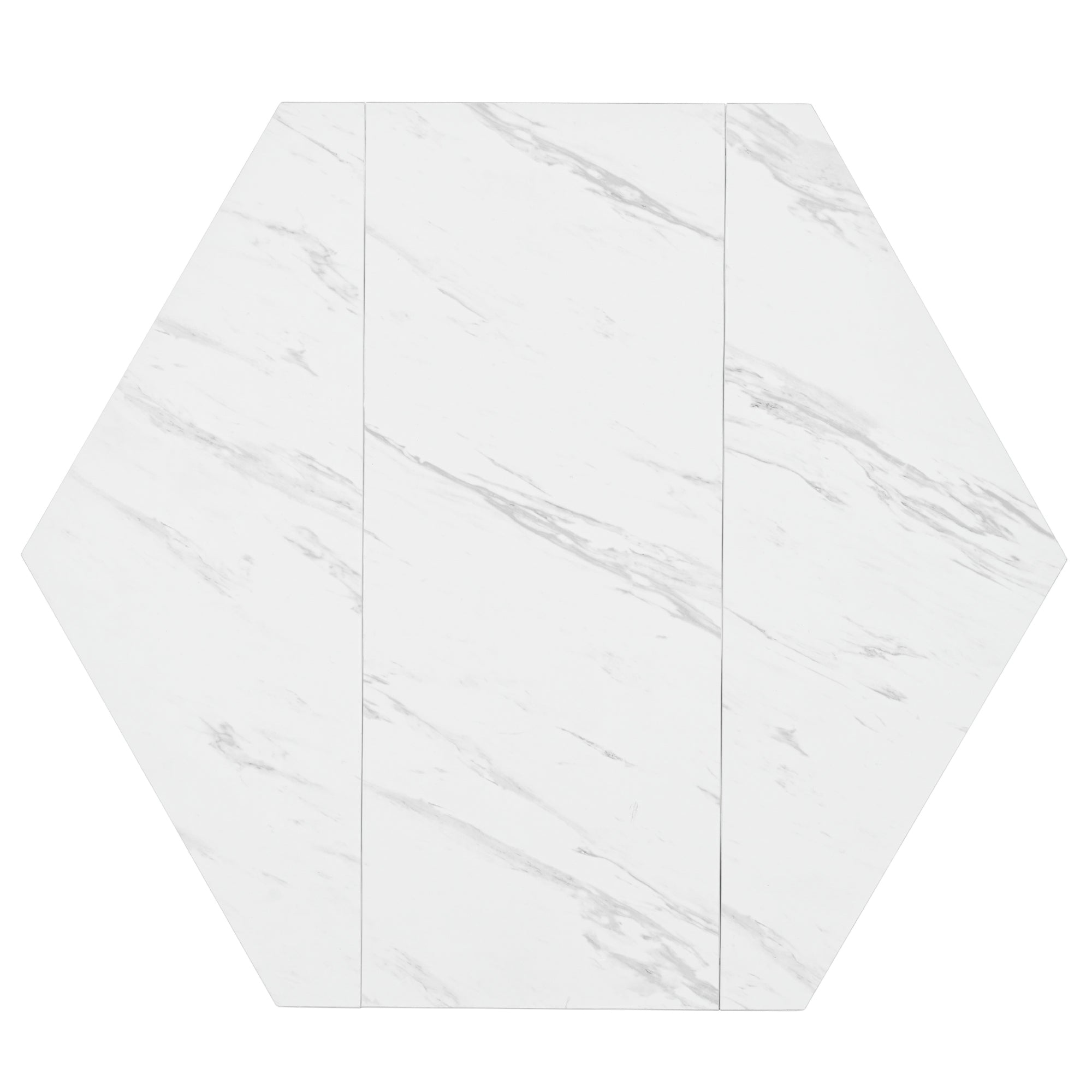 Hexagonal Marble Dining Table Modern Metal Branch Base Coffee Table Gold