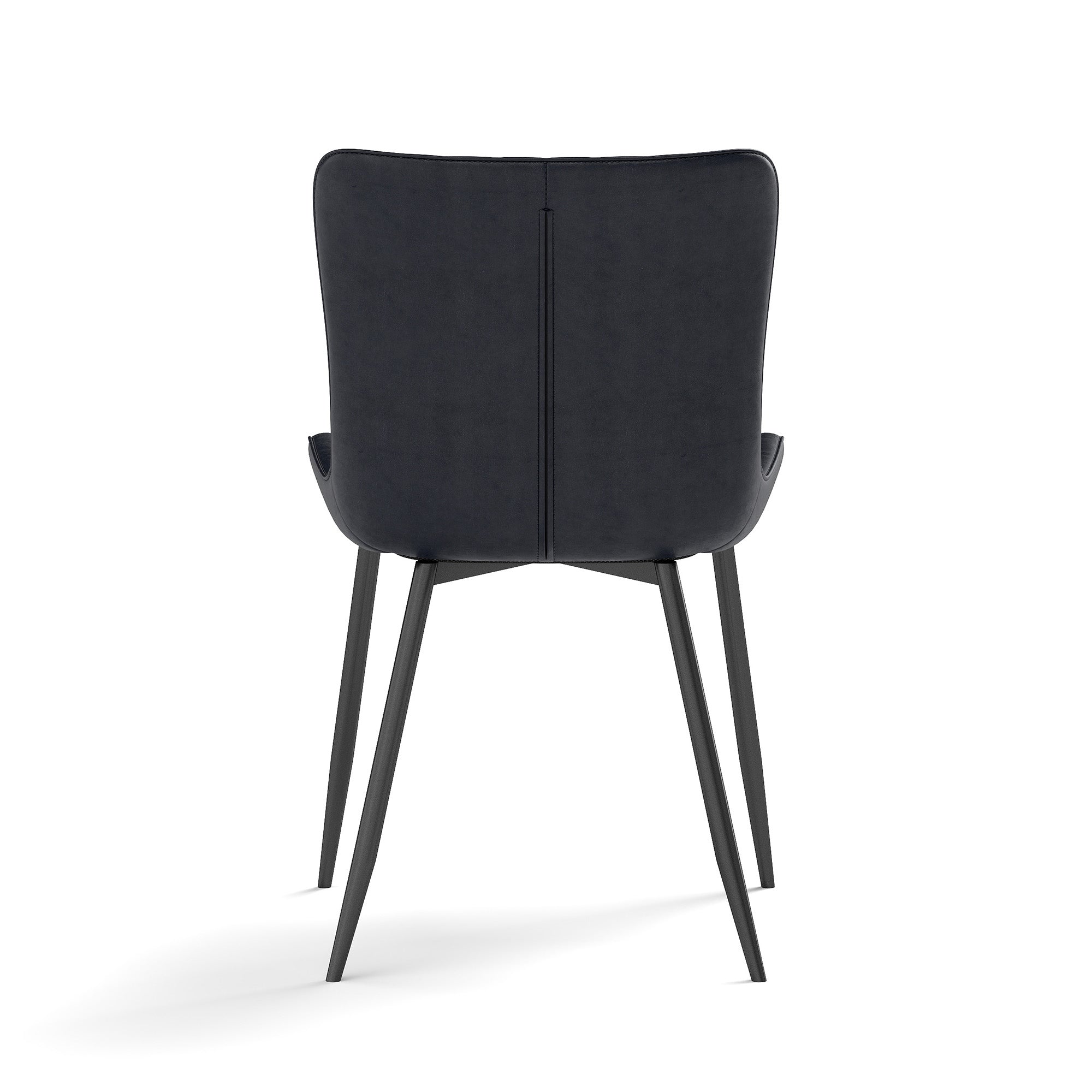 Dining Chairs Set of 4 Armchairs Modern Faux Leather - Black PU