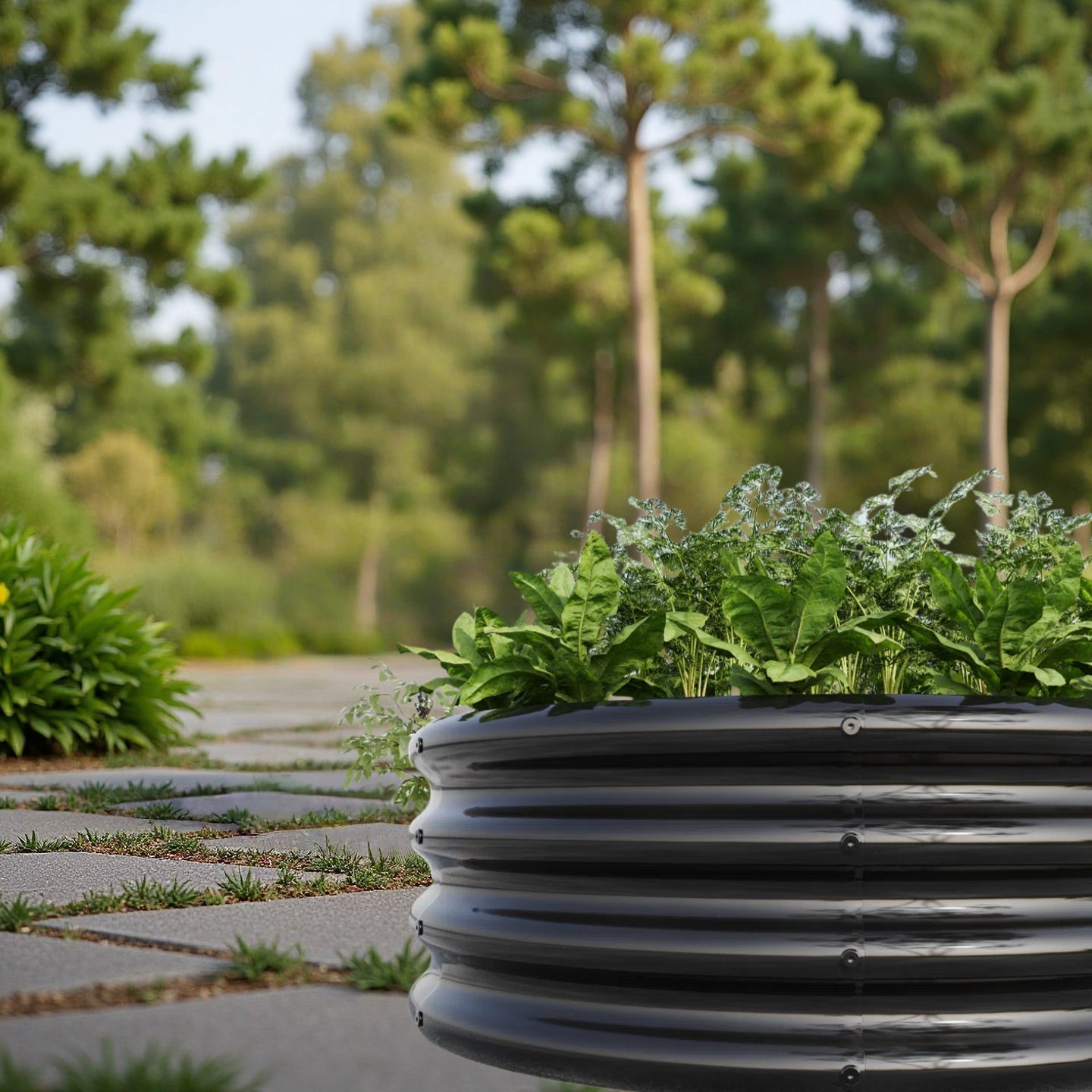 Galvanized Raised Garden Bed, Outdoor Planter for Vegetables, Fruits, Flowers, 2-Pack
