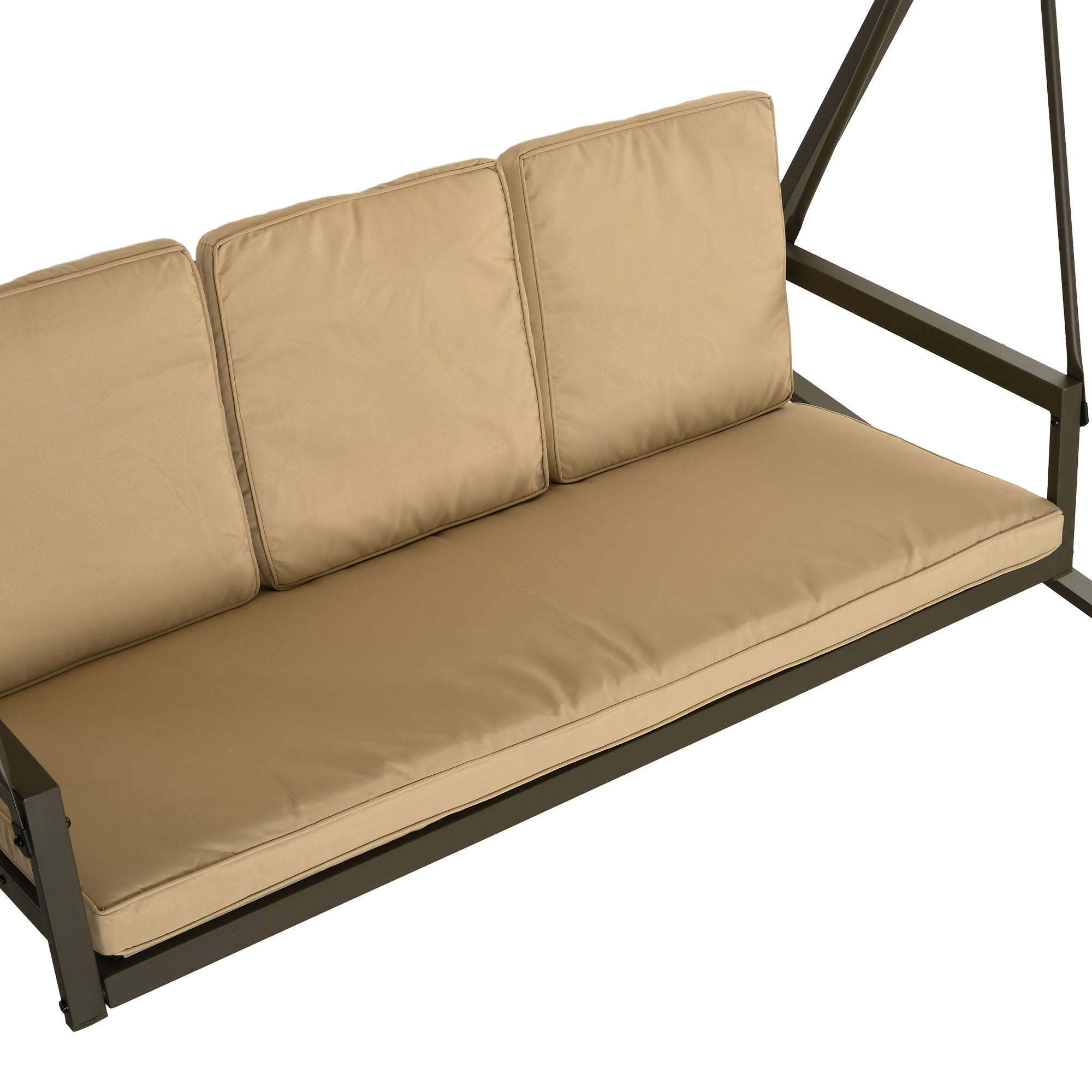 Hollywood Swing Set 3-Seater Adjustable Canopy Back Cushions 360 kg Beige