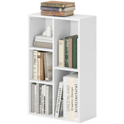 Bücherregal, Standregal mit Ablagen, Weiß