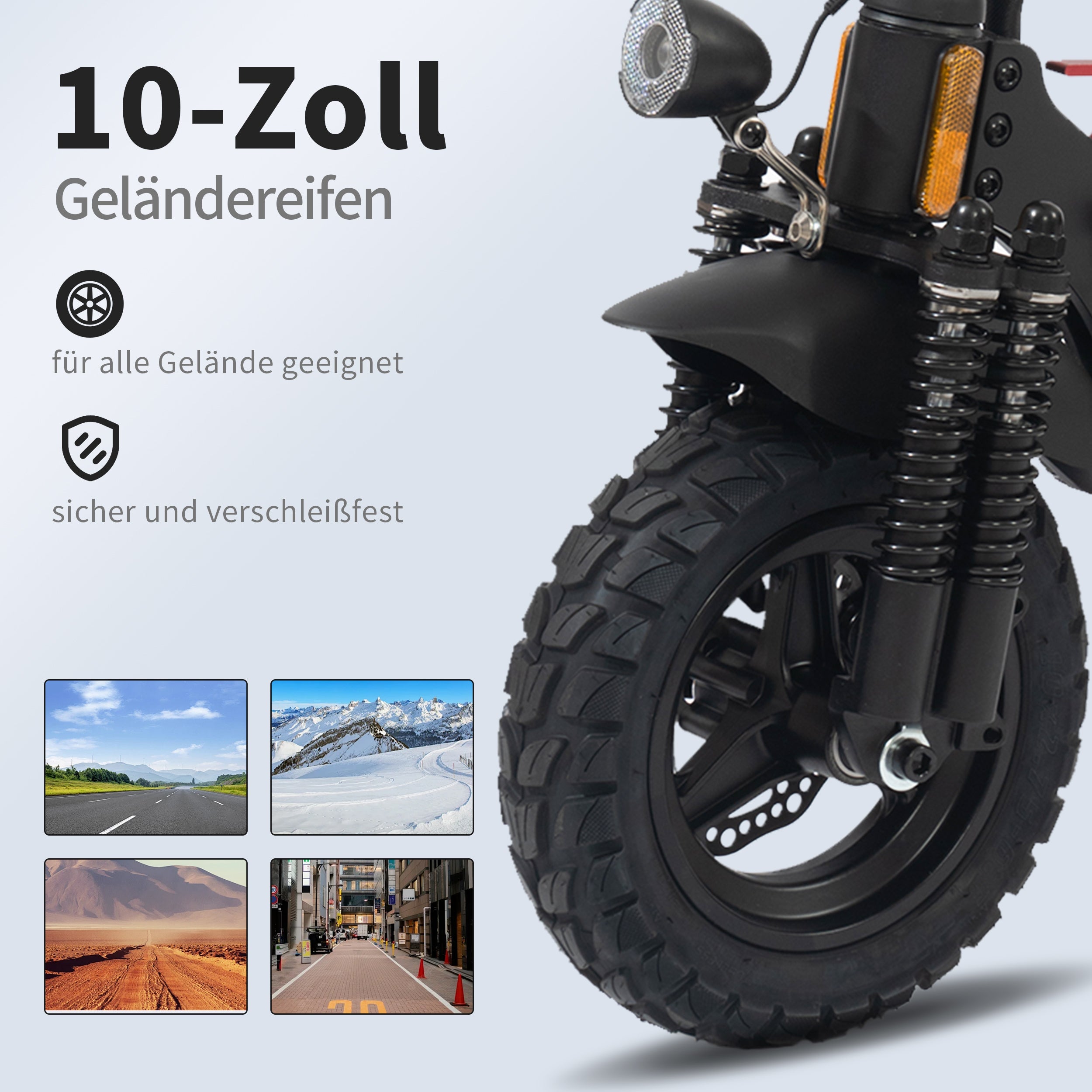 E-Scooter 10-Inch Foldable Road Legal 60km Range 500W Double Shock