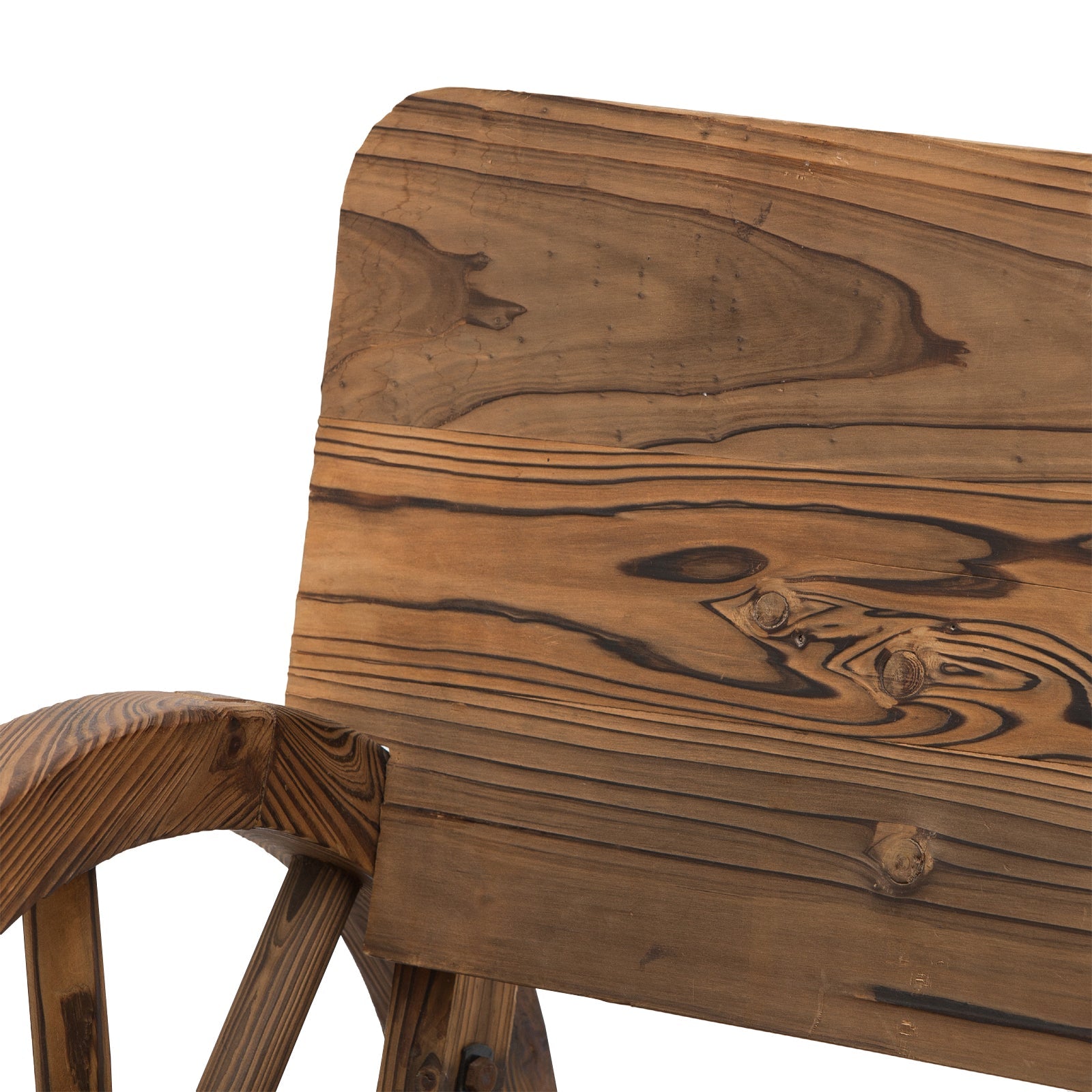 Garden Bench 2-Seater Rustic Wagon Wheel Design Solid Wood Brown