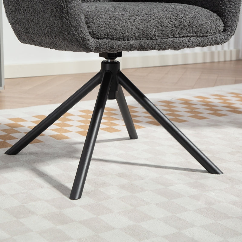 Armchair Swivel Upholstered Cozy - Dark Grey