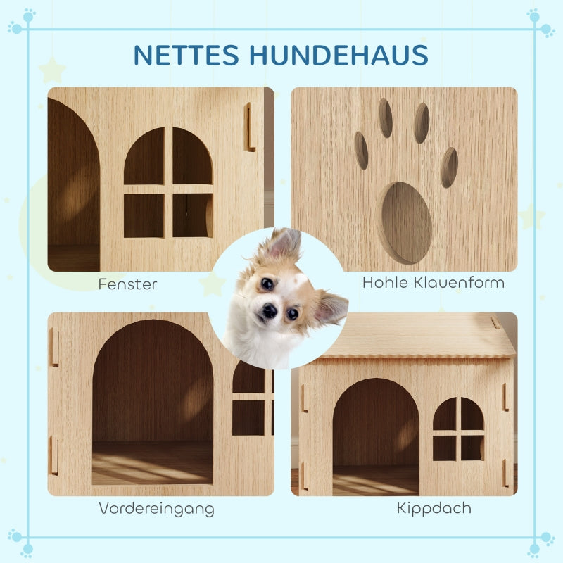 Hund-/Katzenhaus für drinnen, niedliches Design, MDF