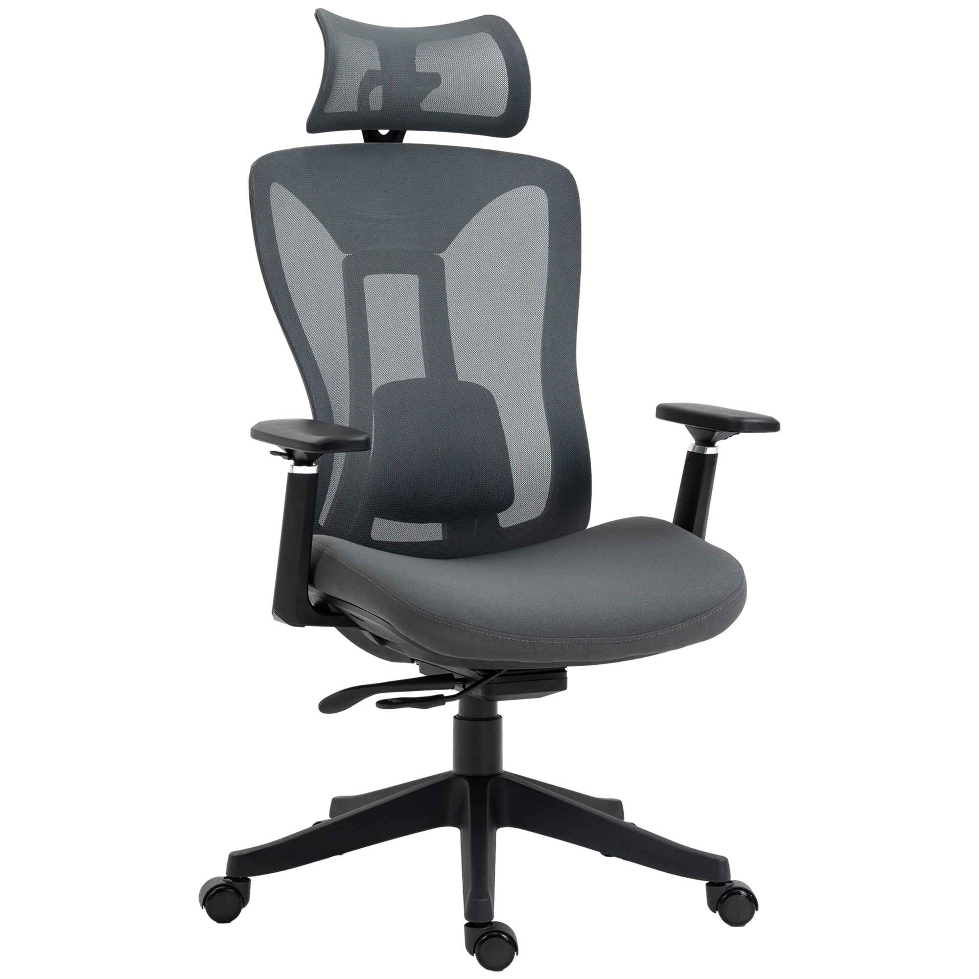 Office Chair Ergonomic Desk Chair Reclining Function Mesh Gray