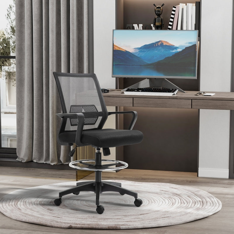 Vinsetto Office Chair Ergonomic Desk Swivel Chair Mesh Black