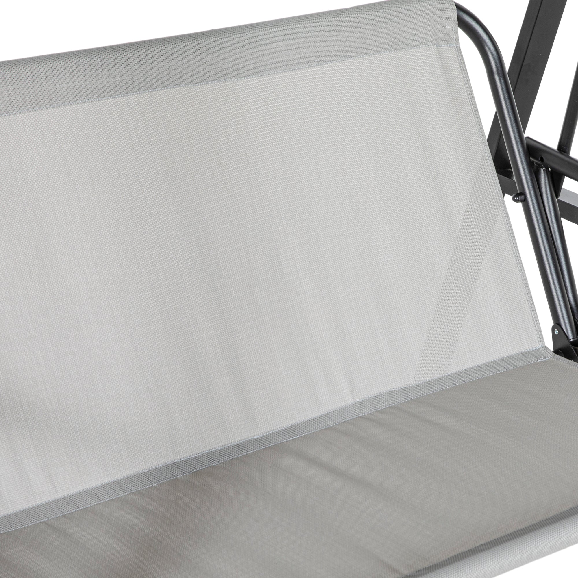 Hollywood Swing 2-Seater with Adjustable Canopy & Cushions, 220kg Capacity, Grey