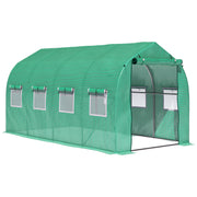 Polytunnel Greenhouse 4x2M Walk-in with Windows and Door, Green