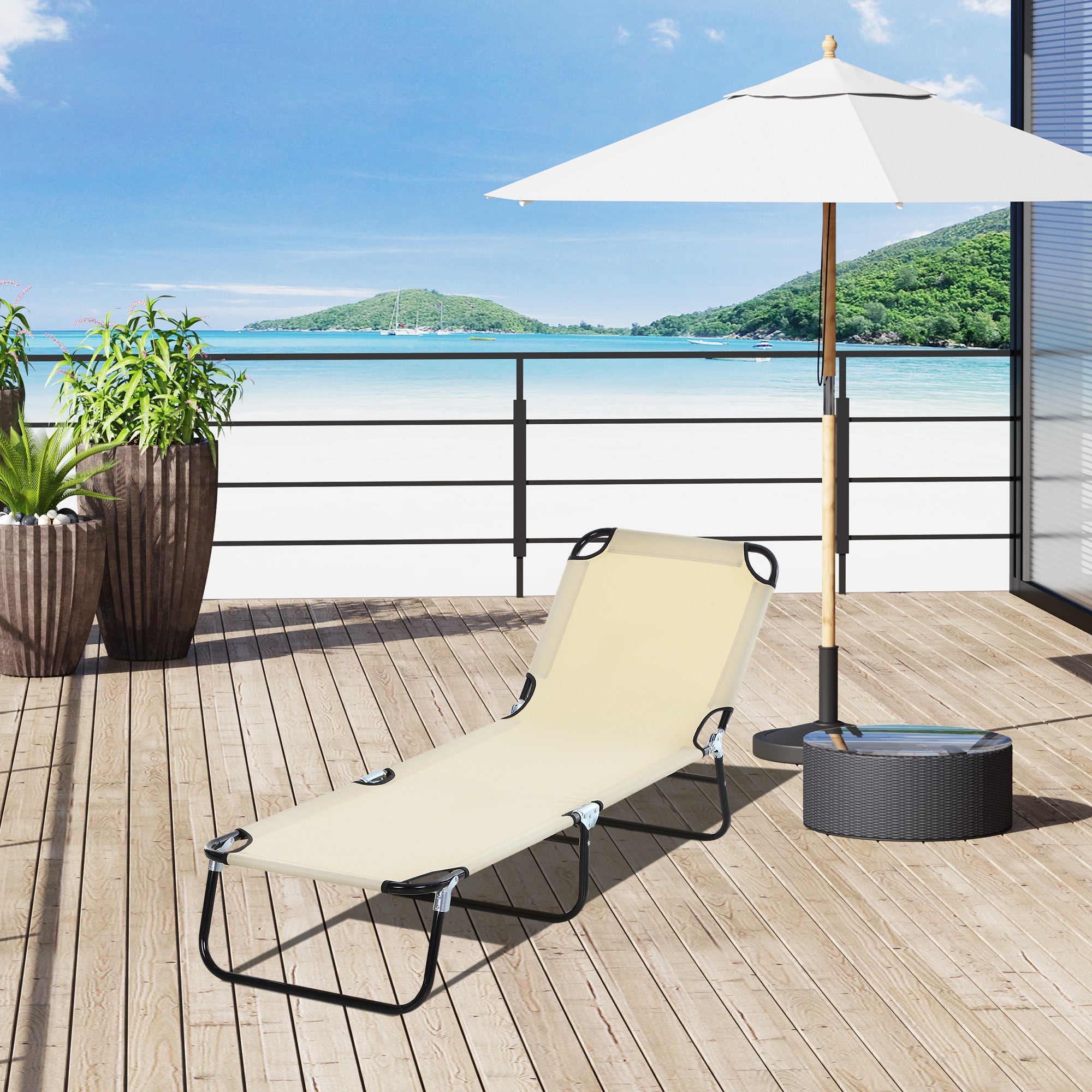 Sun Lounger Adjustable Backrest 188x56x28cm Steel Blue