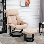 Recliner Chair, Ergonomic Massage with Stool, Beige