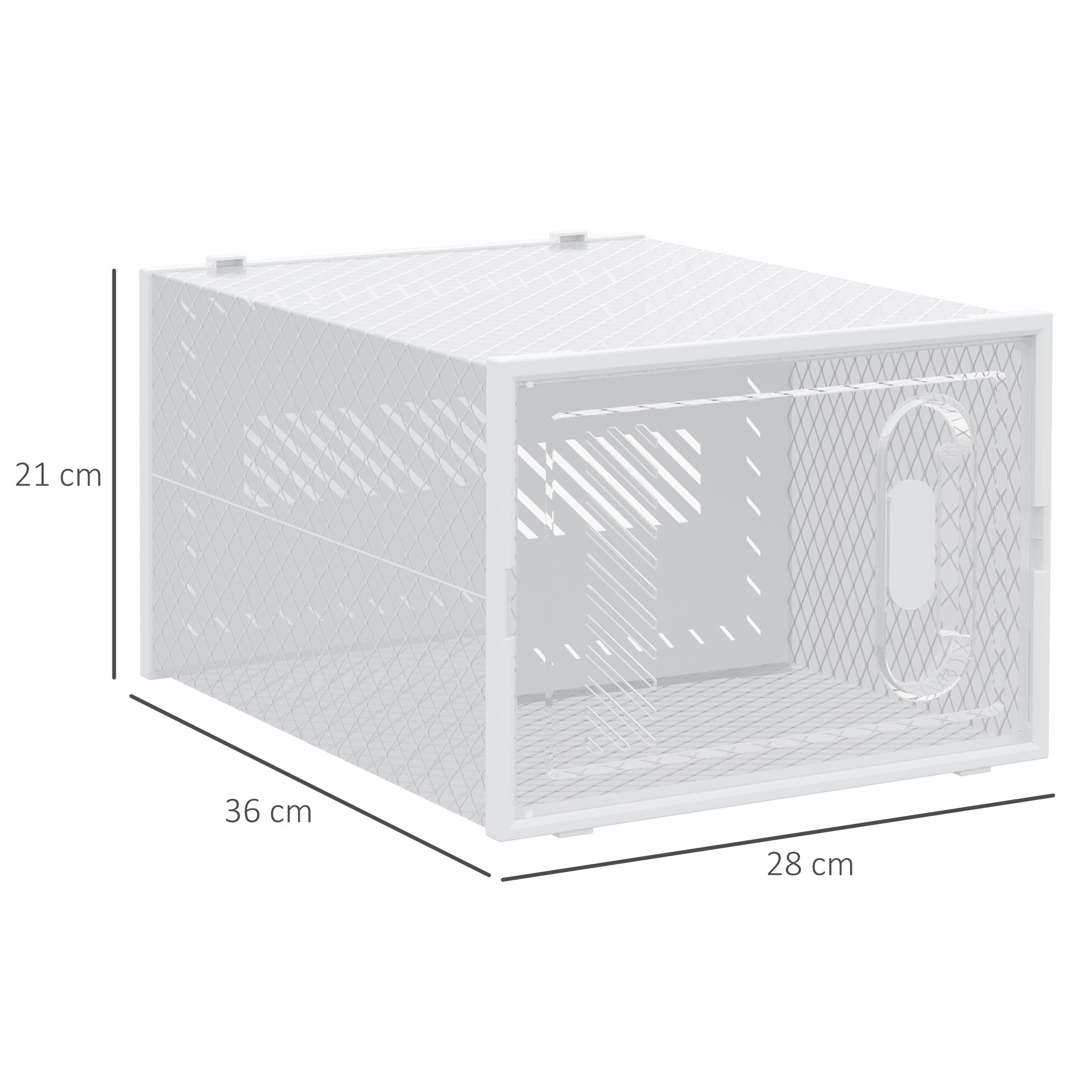 Shoe Boxes, 8-Pack Magnetic Door Plastic Storage, Transparent + White