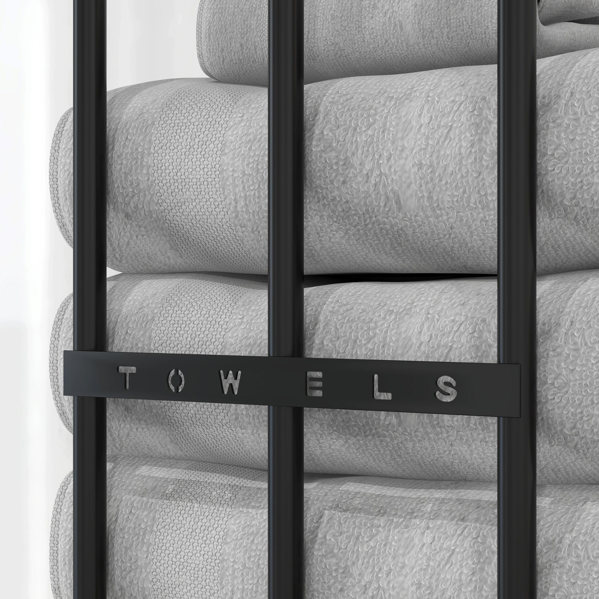Towel Rail Wall Mounted, 6 Large Towel Holder, Metal