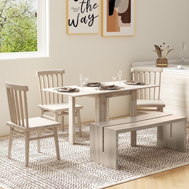 Four-Seater Drop Leaf Dining Table Expanding, Wood Effect