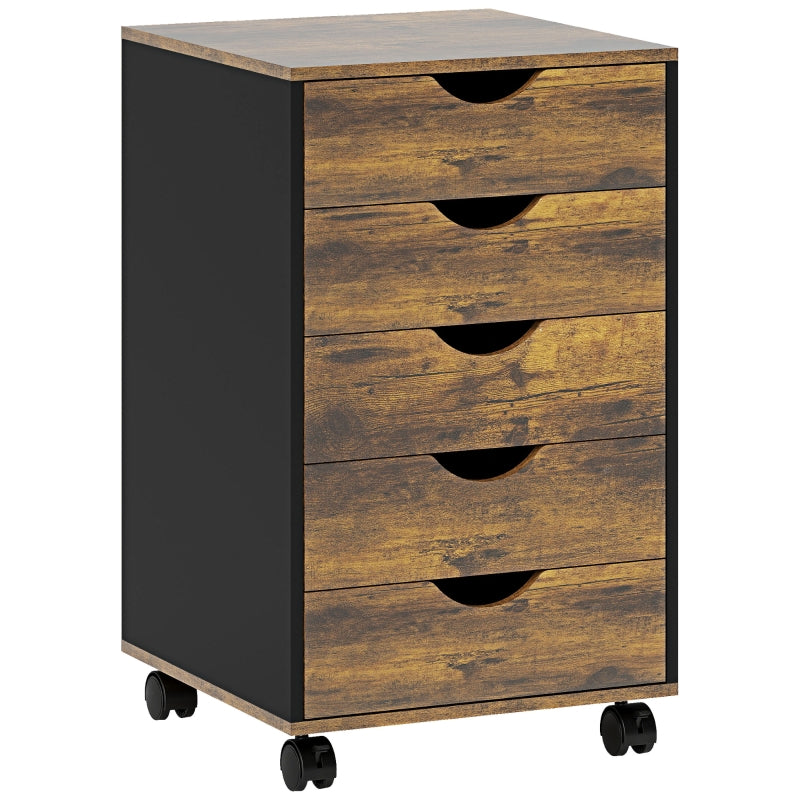 Filing Cabinet Five-Drawer Rustic Brown