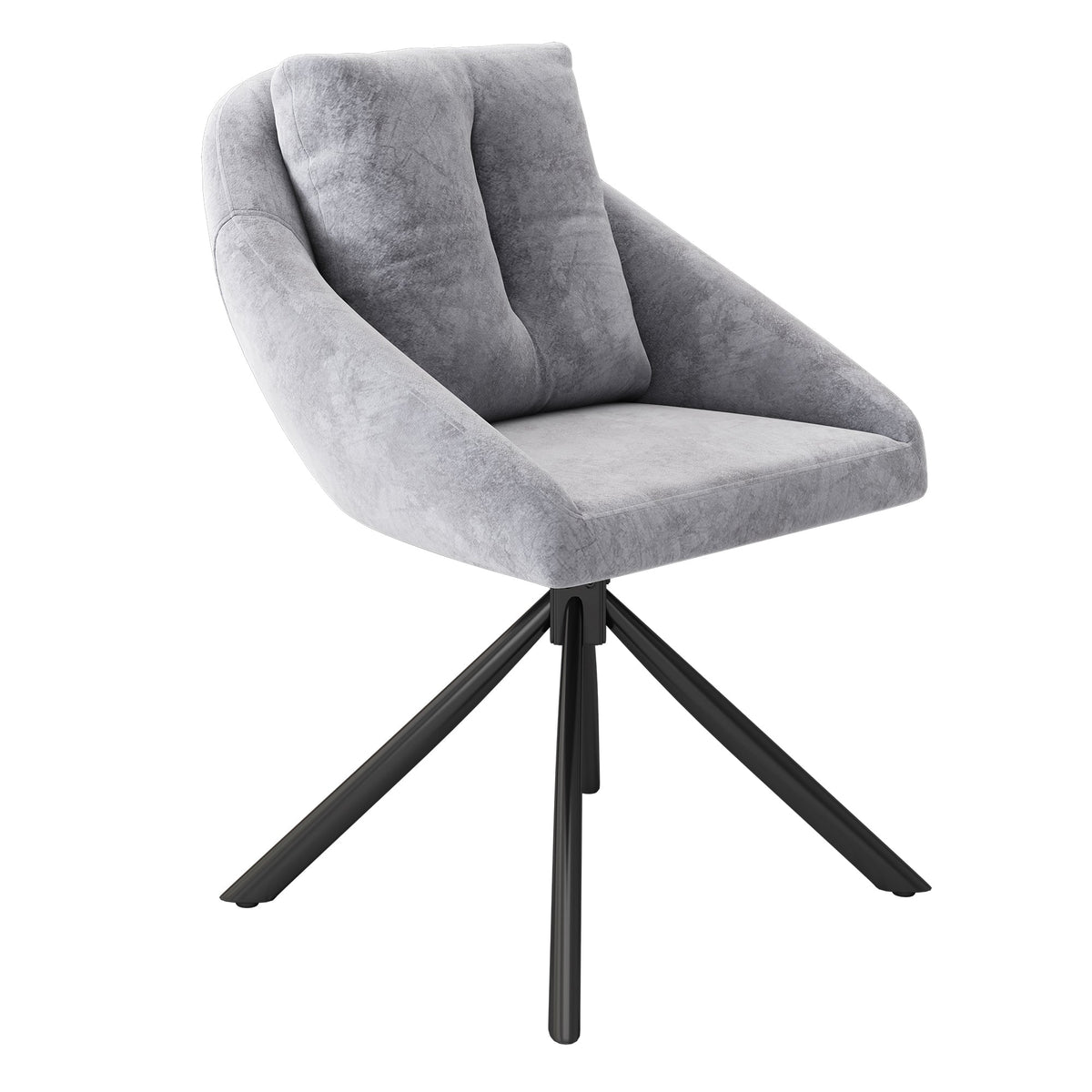 Swivel Dining Chair Set of 4 Ergonomic - Grey Velvet