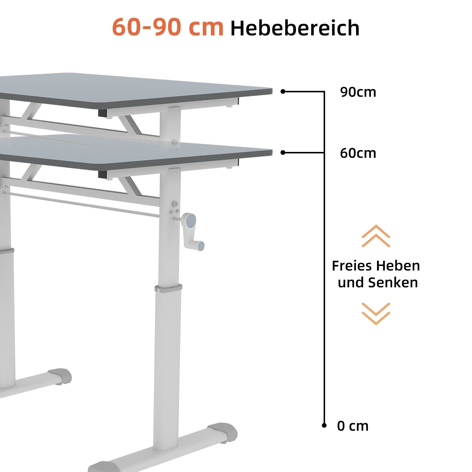 Adjustable Study Desk, Height-Adjustable Multi-Purpose Home/Office, Compact Design