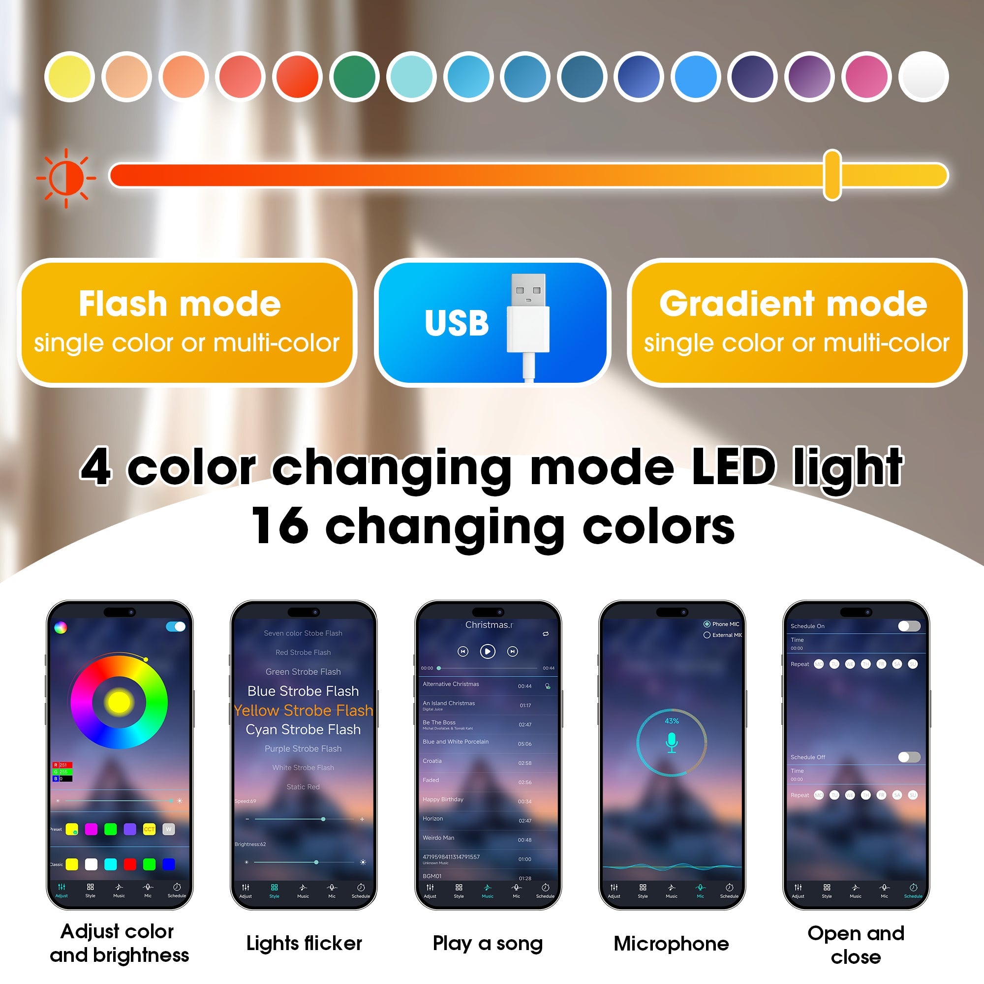 Display Cabinet Sideboard with Glass and LED Lighting, Black and Wood Tones