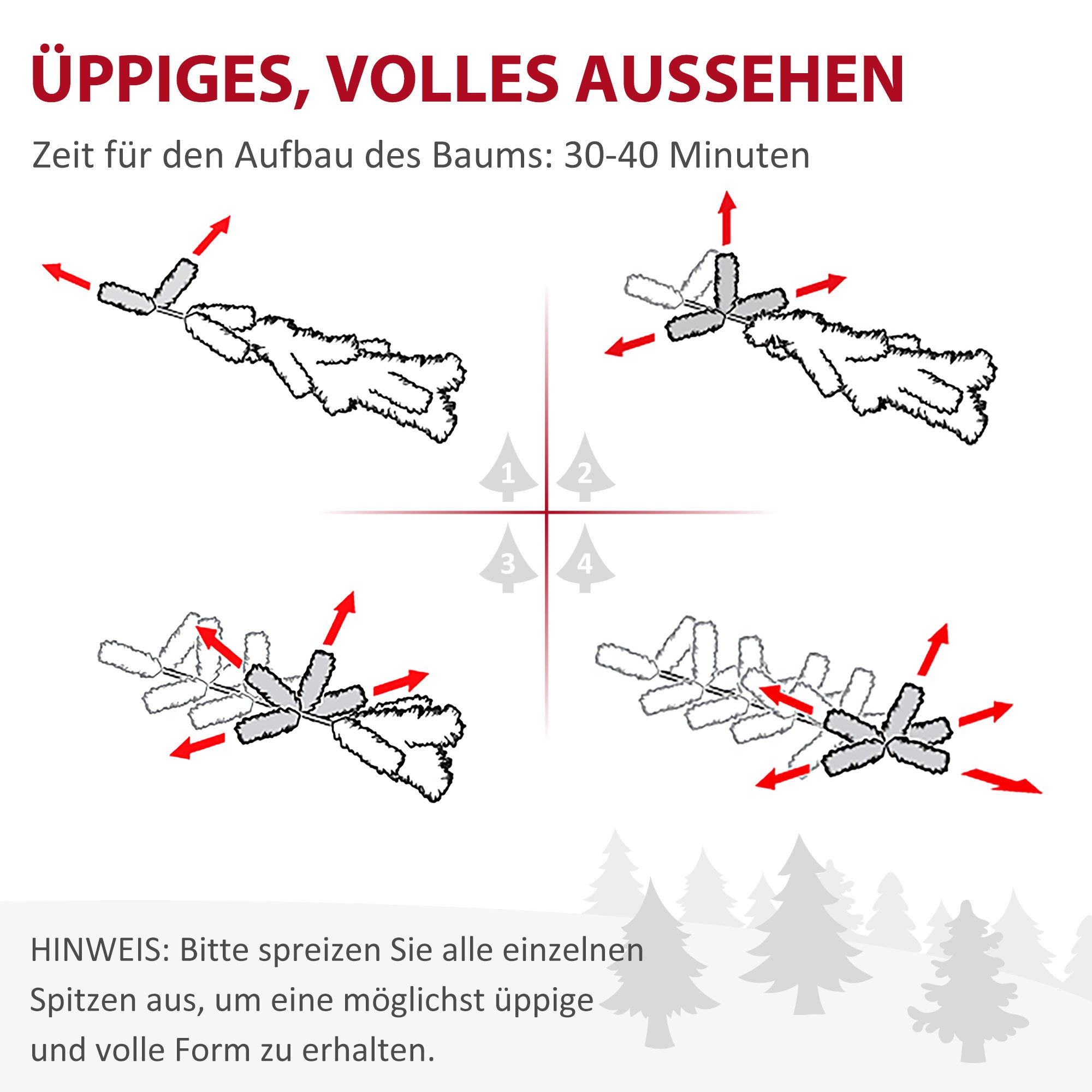 Christmas Tree, Artificial, 180 cm, 1942 Tips, Green