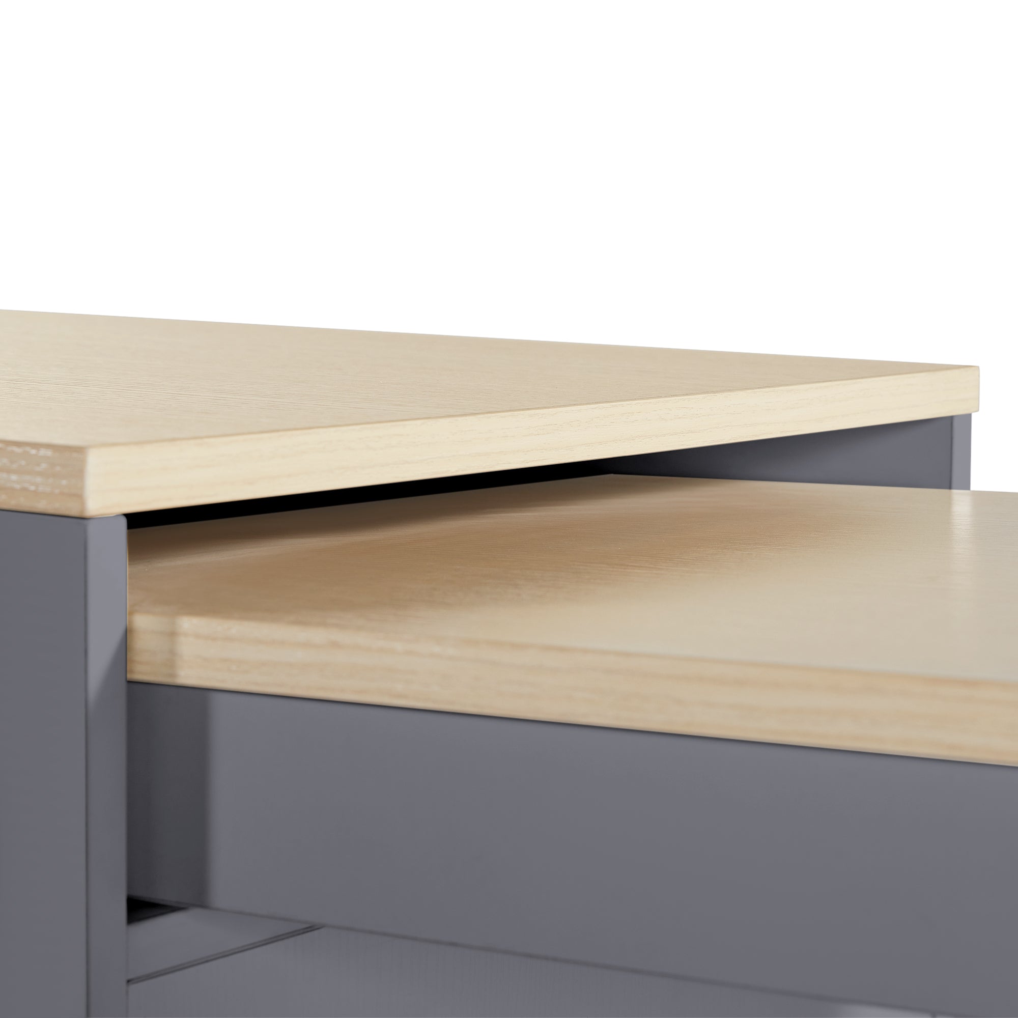 Extendable Bar Table Dining/Bistro with Storage and Shelves Grey
