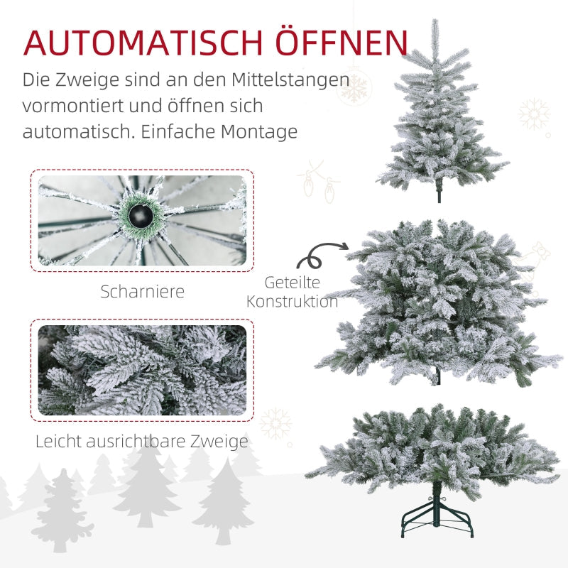 Christmas Tree 180 cm, Artificial Snow, Flame-Retardant, Metal Base