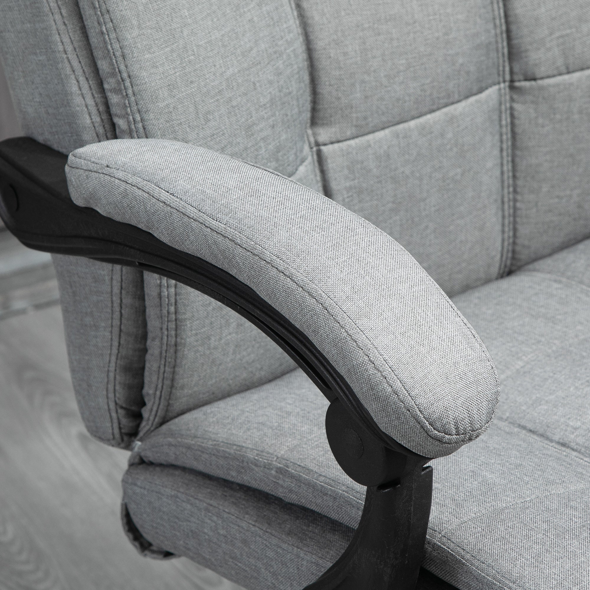Office Chair Ergonomic Swivel Adjustable with Footrest, Linen