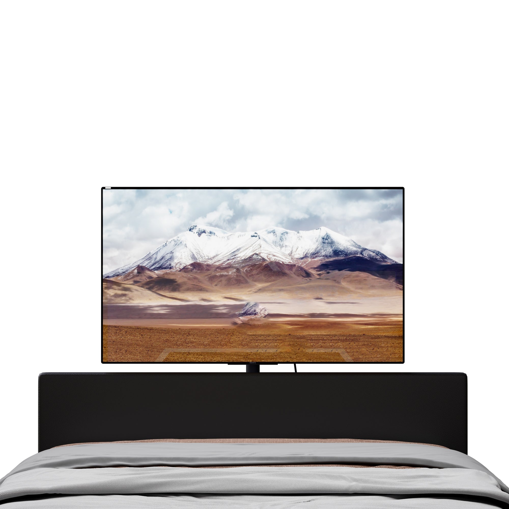 Multifunctional Gaming Bed with LED Lighting, Storage and TV Mount, PU Leather