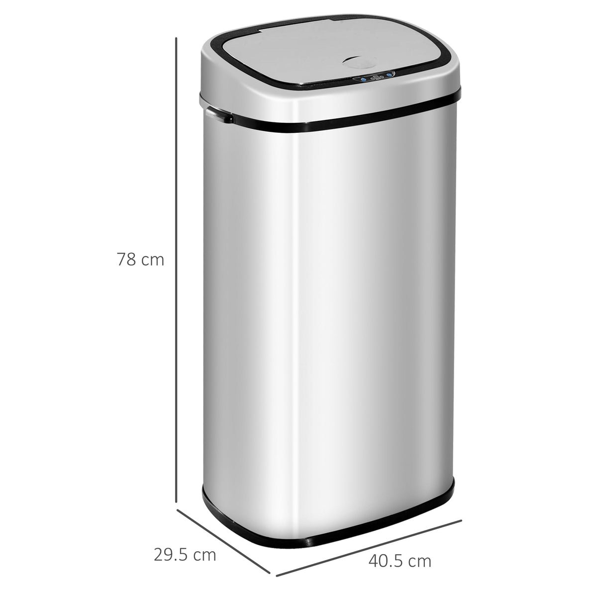 Automatic Trash Can Sensor Kitchen 68L, Stainless Steel Silver
