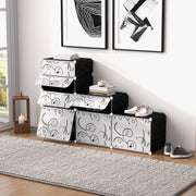 16 Cube Shoe Rack Modular Storage Cabinet 32 Pairs Plastic White and Black
