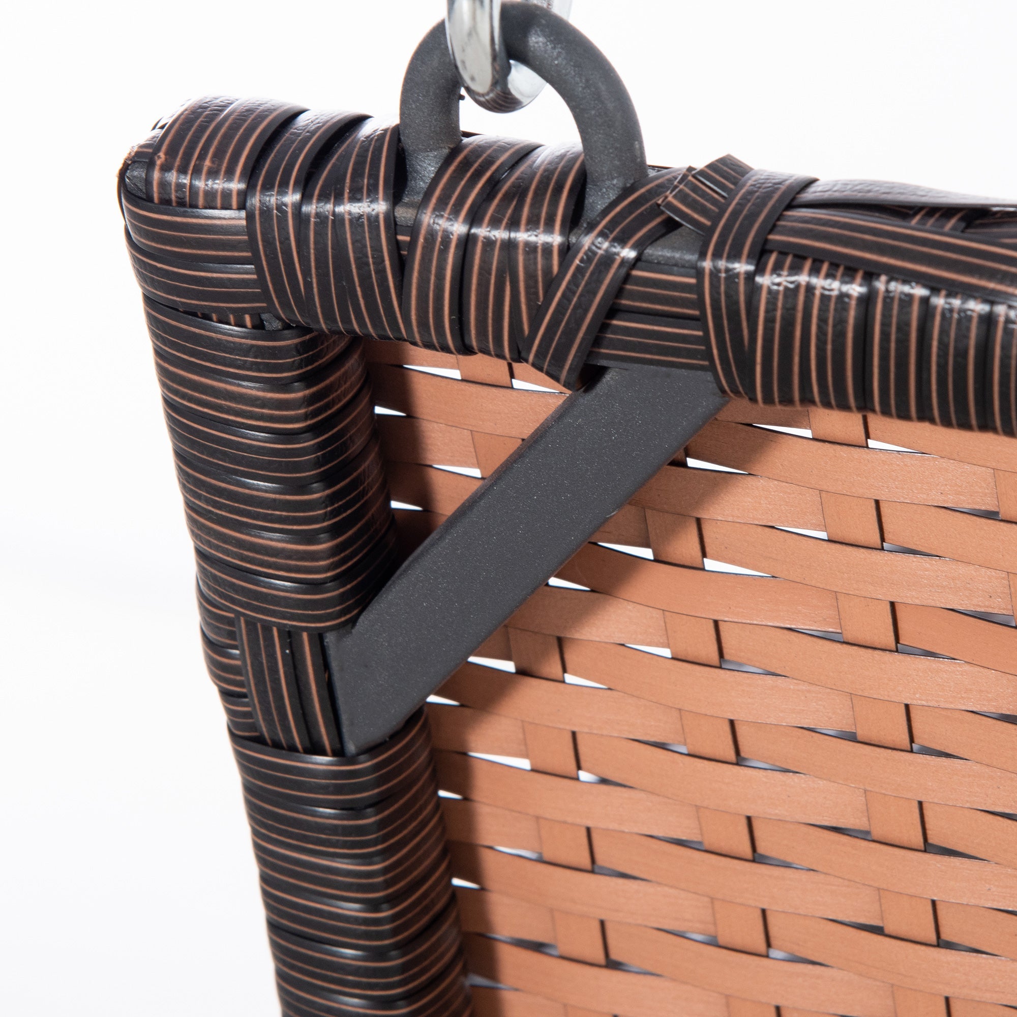 2 Seater Rattan Swing Chair Loveseat, Hanging Porch Bench w/ Cushion, Cream White