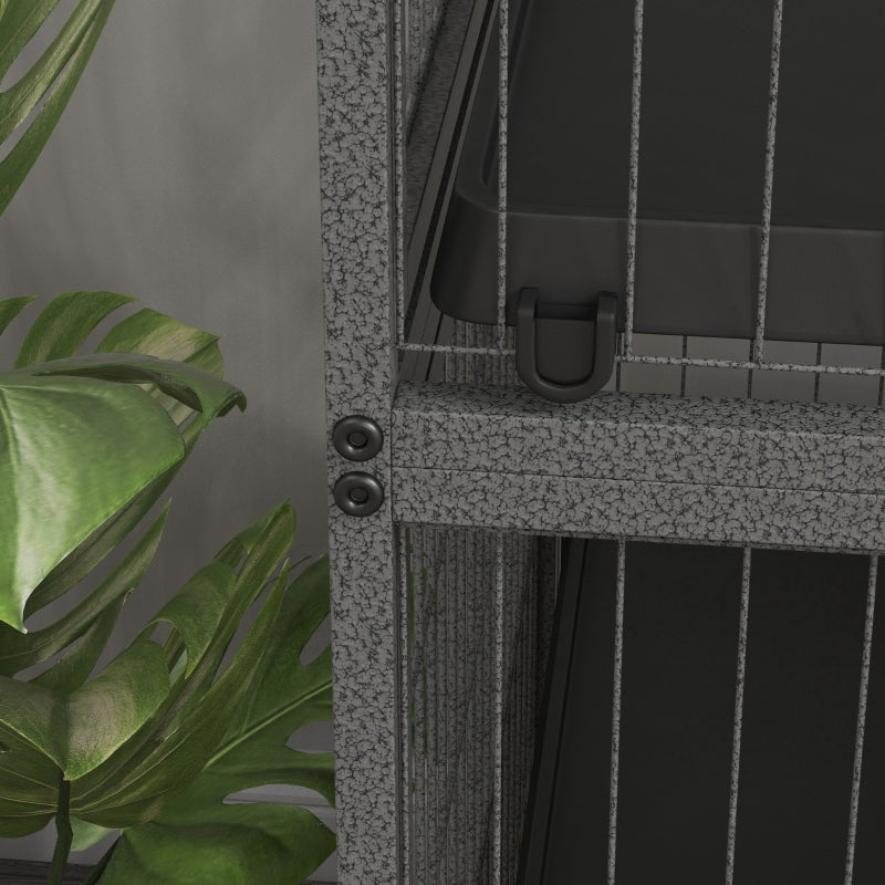 Small Animal Cage, Wheels Hammock Removable Tray, Grey