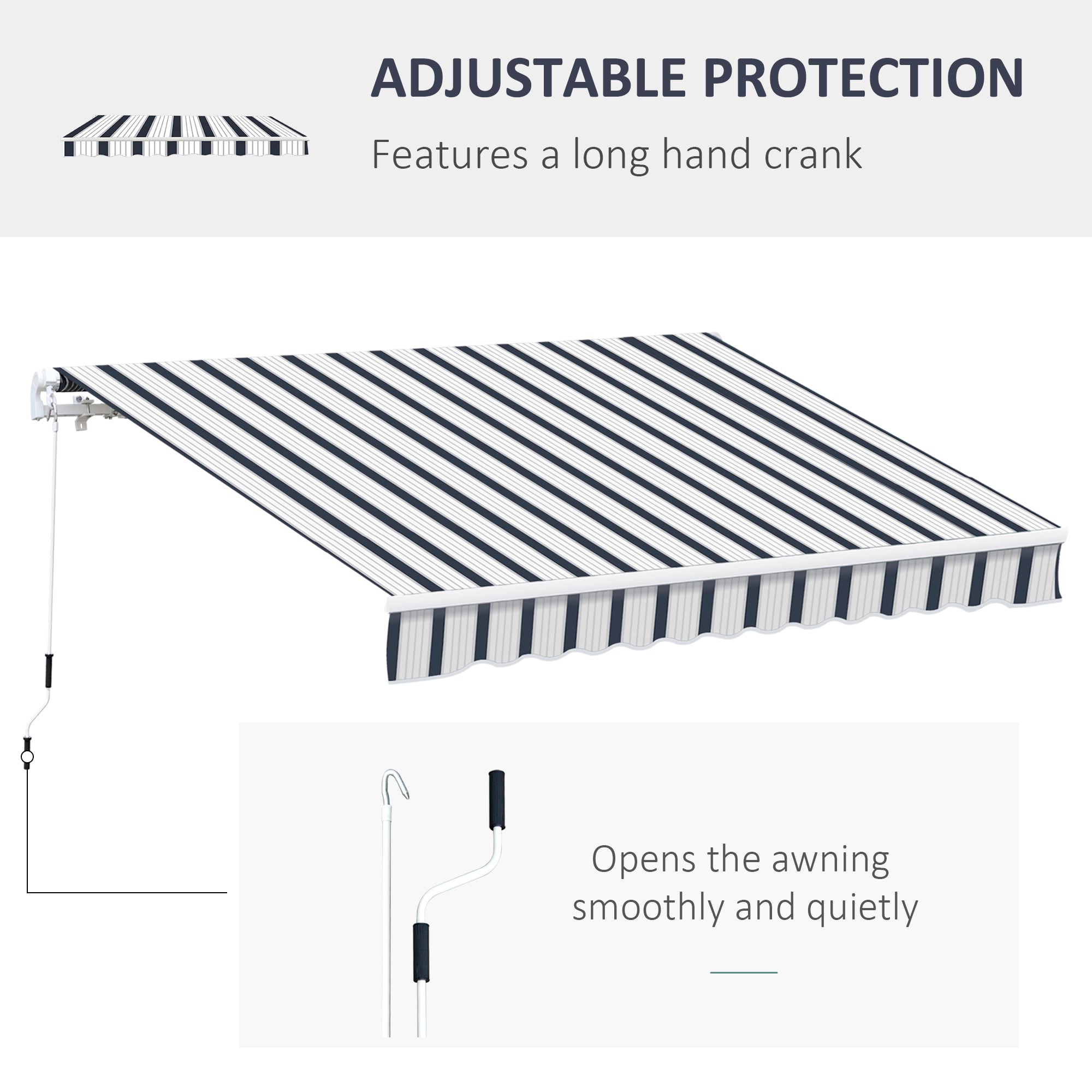 Manual Retractable Awning 4x3 m Blue/White