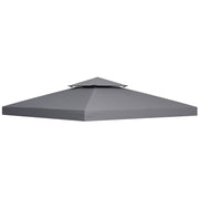Replacement Roof 3x3m Metal Gazebo Weatherproof Polyester, Dark Grey