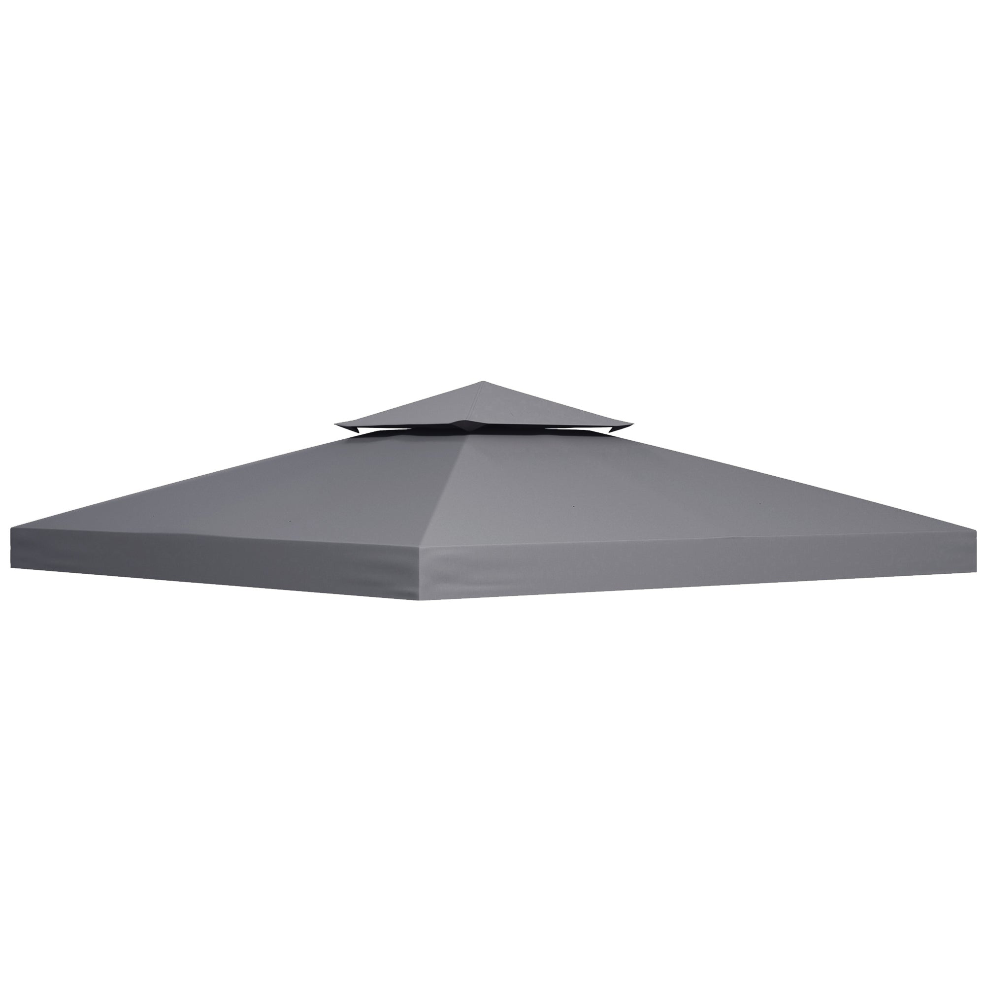 Replacement Roof 3x3m Metal Gazebo Weatherproof Polyester, Dark Grey
