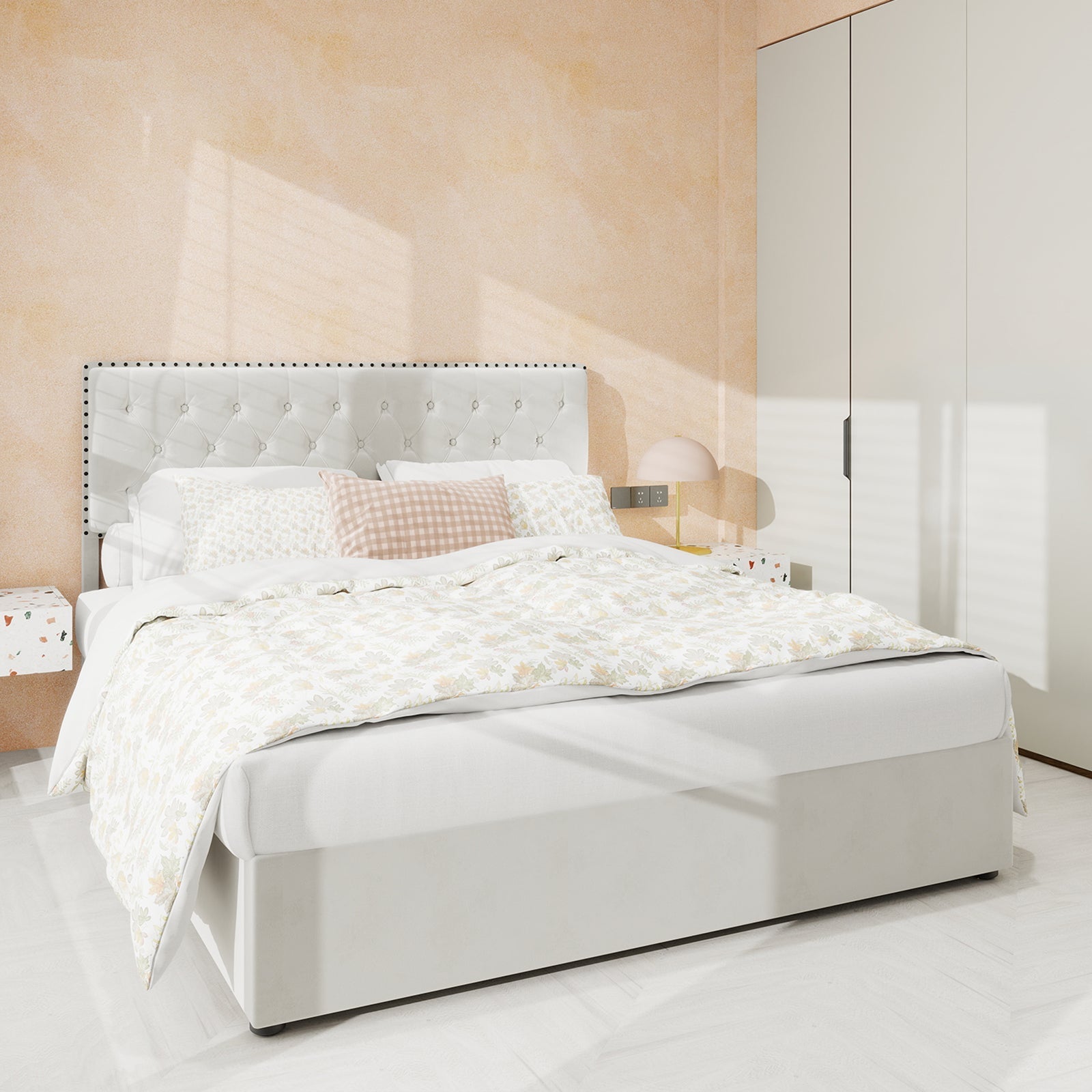 Modern Minimalist Soft Bed, 140*200CM, Beige