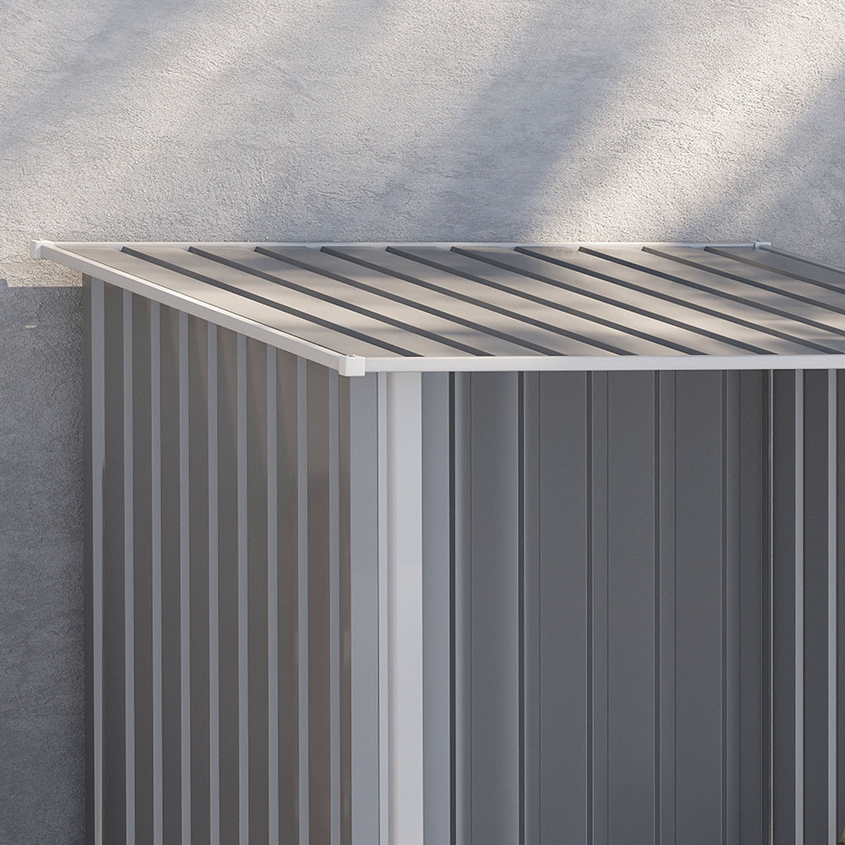 Steel Garden Shed Lockable Cabinet Pent Roof 100x103x160cm, Grey