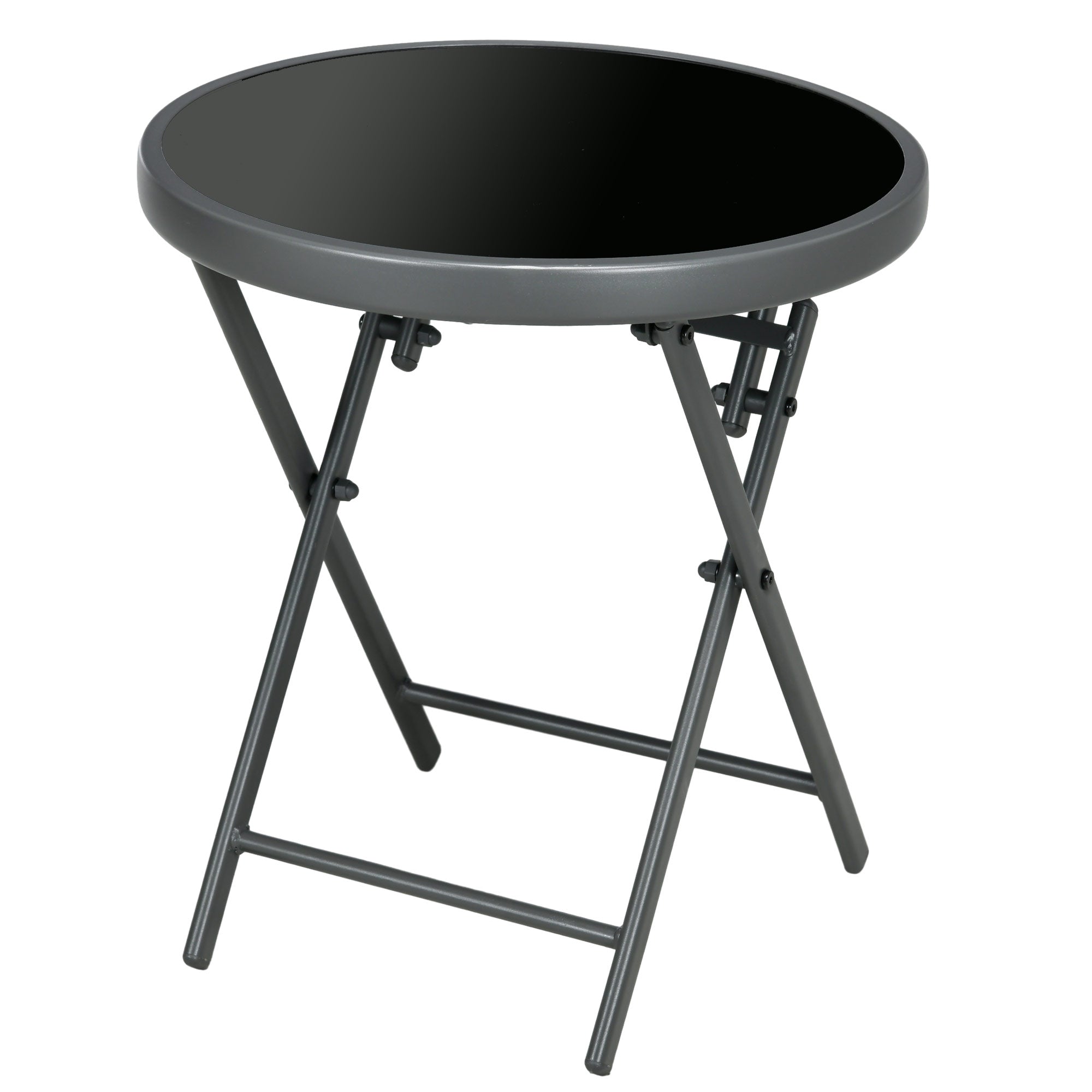 Outsnuuy Klapptisch, Glasplatte, 45x50cm, Schwarz