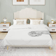 Modern Soft Bed 160x200cm Comfortable Headboard - Beige
