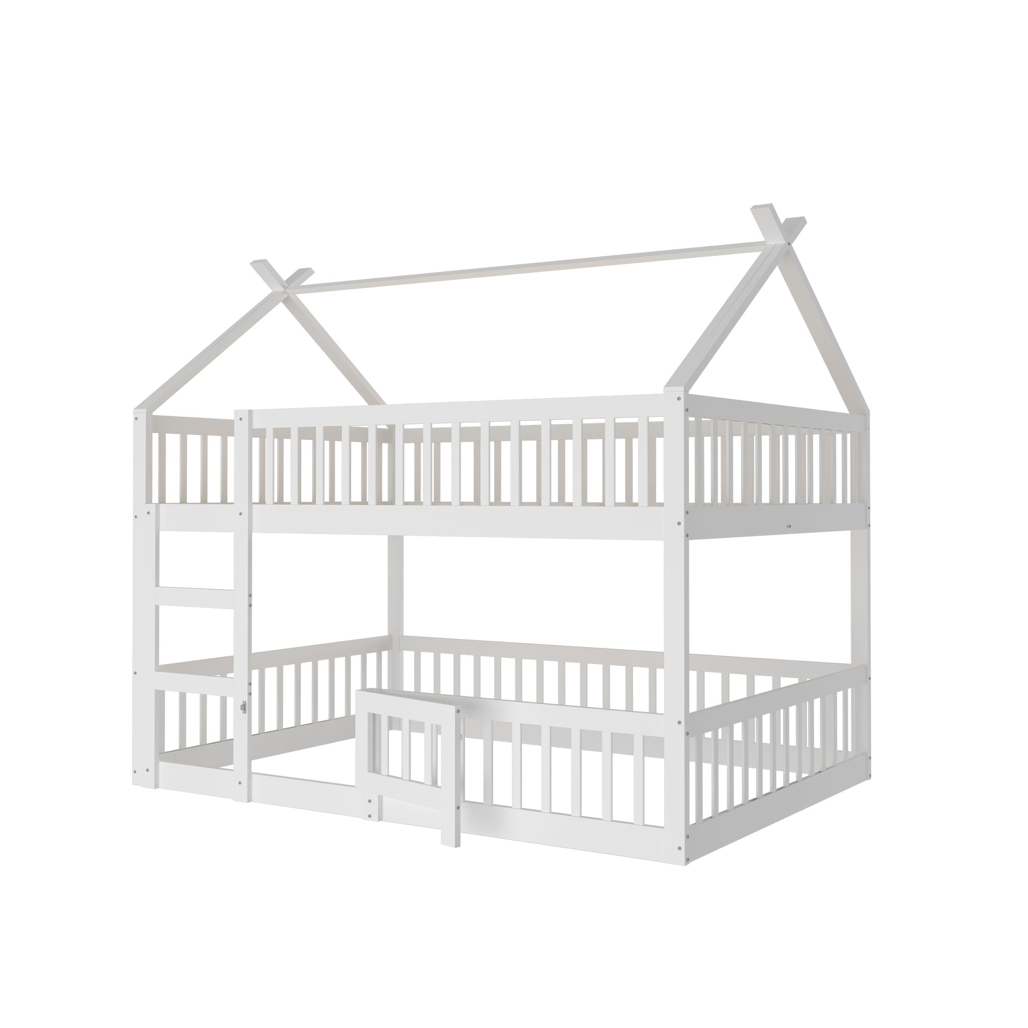 Children's Bunk Bed, 140x200, Stairs, Loft Design, Solid Wood, White