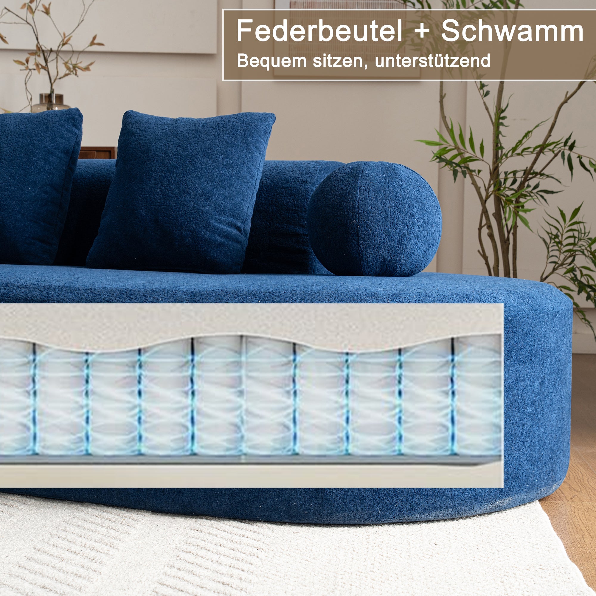 Cloud Sofa, Large L-Tier Arched Plush Design